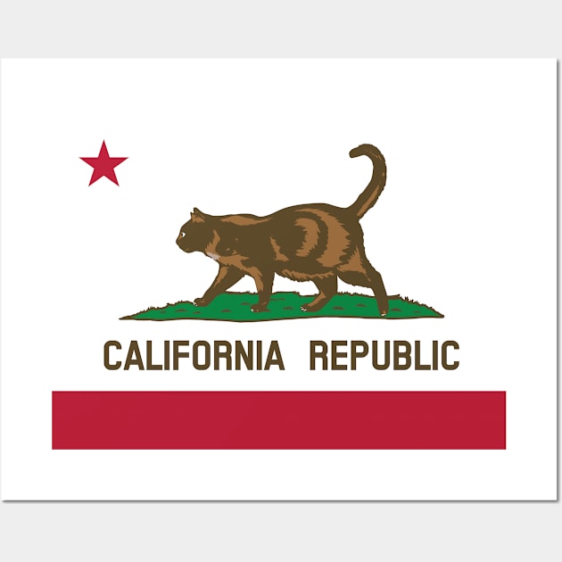 California Republic Cat Wall Art by UStshirts